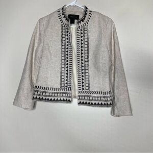 Ann Taylor Open Front Linen Blazer Size 6